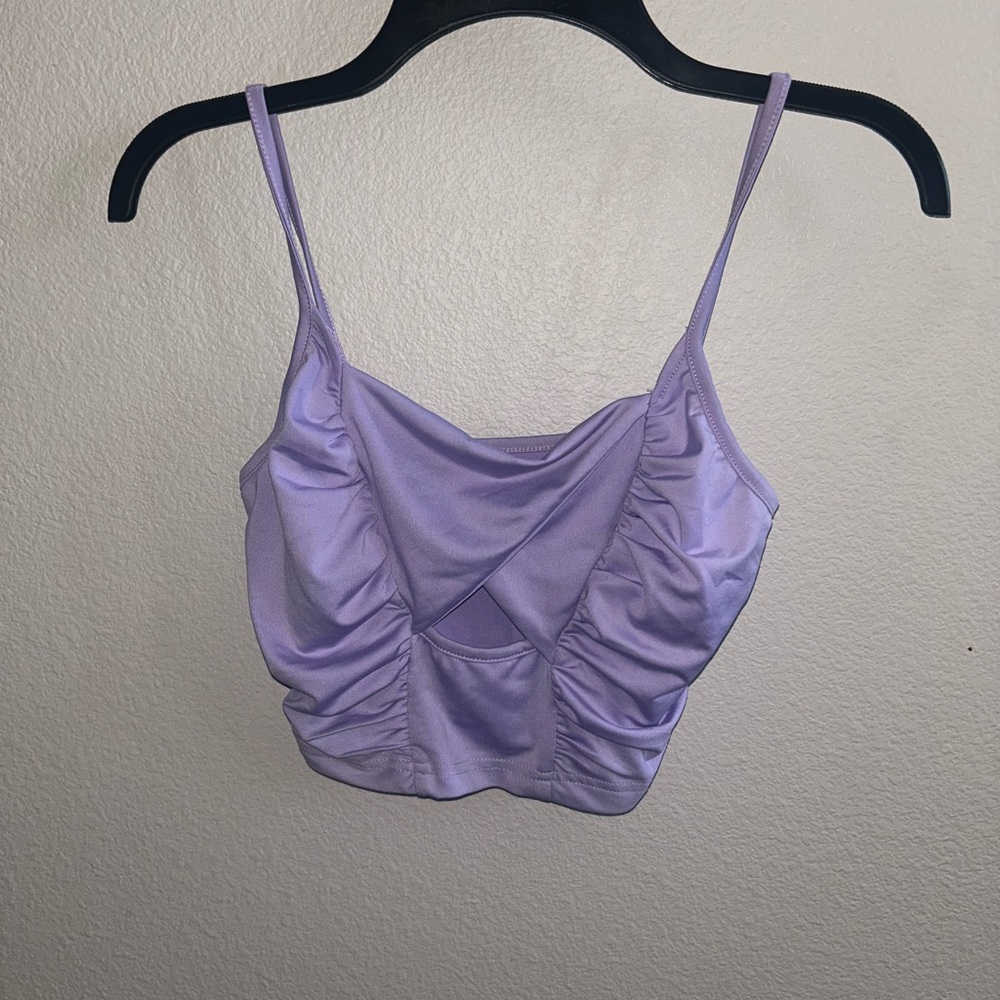 Lavender Ruched Crop Top